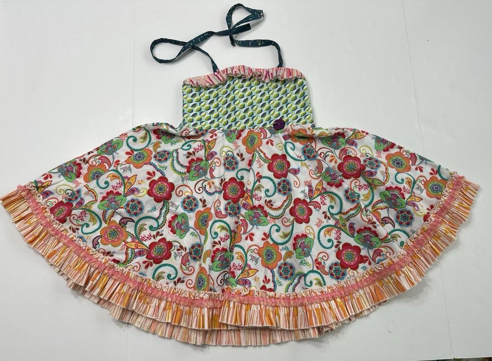 Matilda Jane Platinum Size 6 Roundabout Ellie Dress Orange Floral